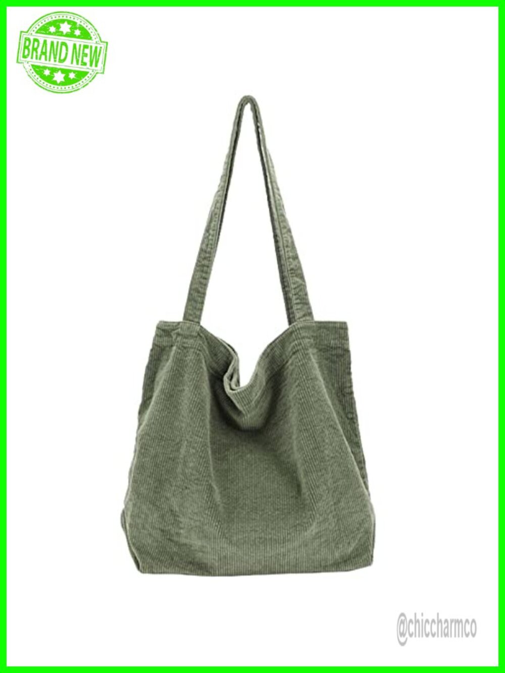 Corduroy Tote Bag Large Work Shoulder Purse for Women